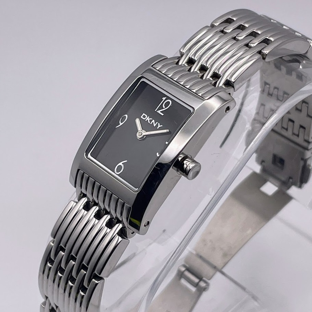 DKNY NY3607 Women's Stainless Steel Quartz Watch - Black Dial, Silver Band